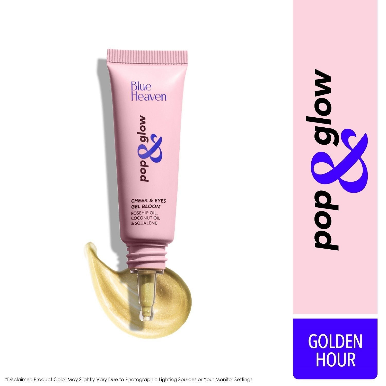 Blue Heaven Pop & Glow Cheek & Eye Gel Bloom Highlighter - Golden Hour - Swadesiicart