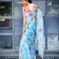 Vamsee Saras Sky Organza Saree - Swadesiicart