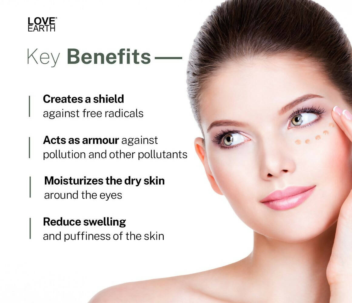 Love Earth Under Eye Gel - Aloe Vera & Cucumber - Swadesiicart