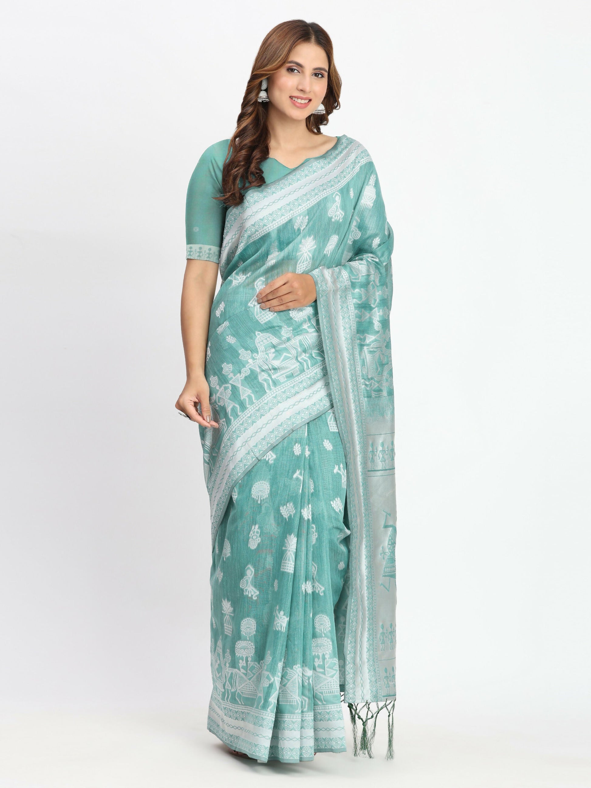 Shree Shyam Fashion Linen Cotton Mustard Saree