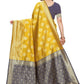 Vamika Banarasi Jacquard Weaving Yellow Saree (Dangal Yellow) | Swadesiicart