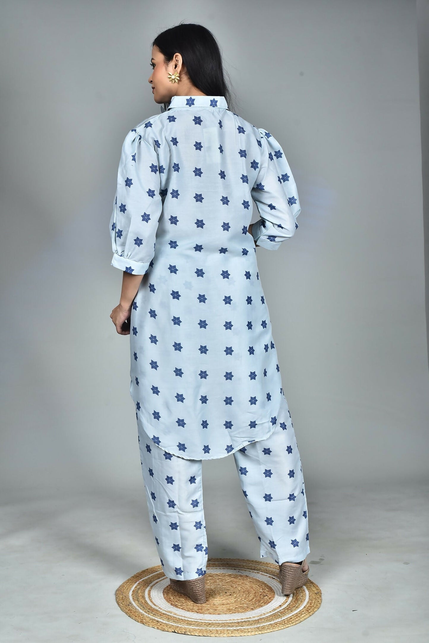 Morchari Digital Print Semi Muslin Co-Ord Set Top & Trouser-Multicolor - Swadesiicart