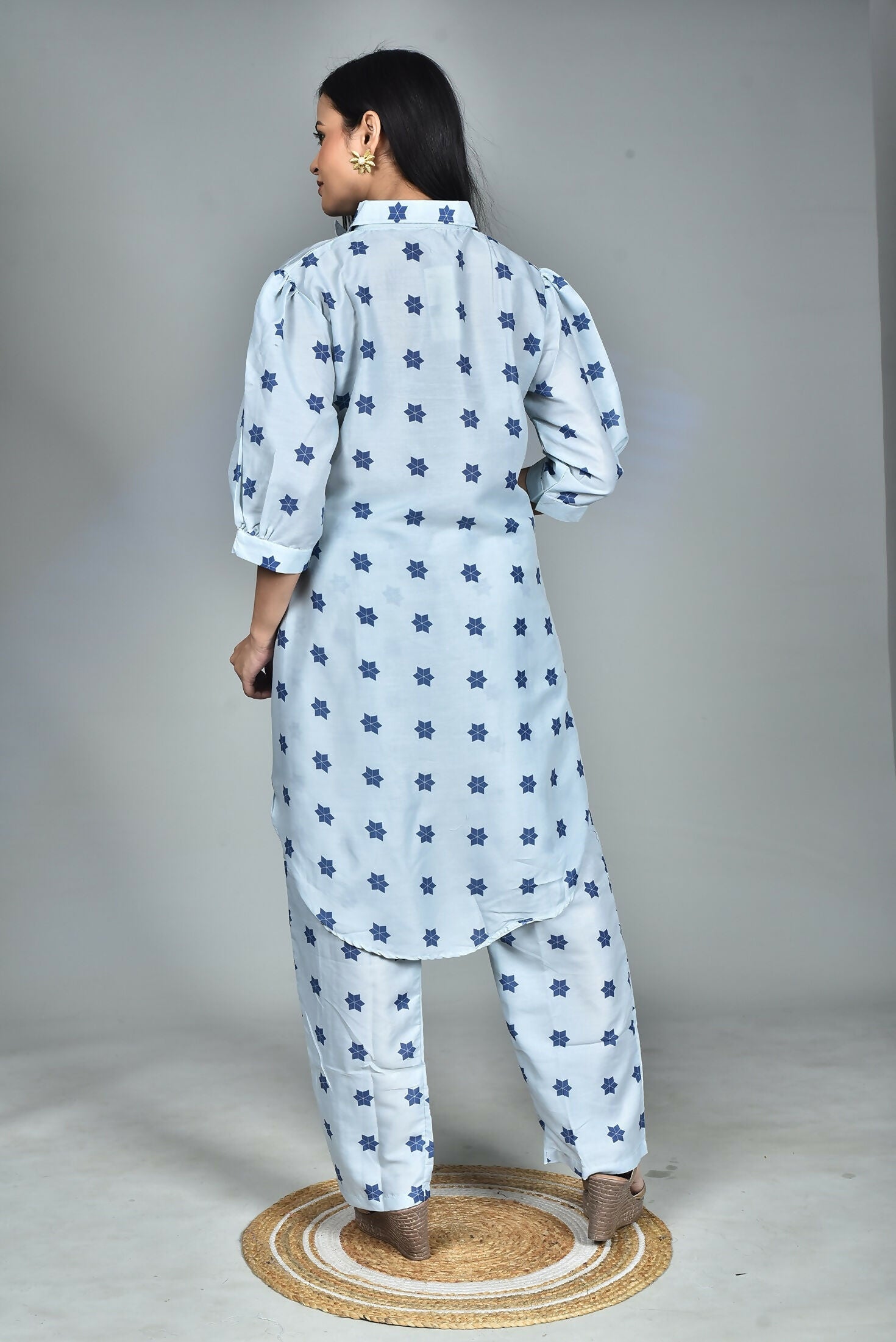 Morchari Digital Print Semi Muslin Co-Ord Set Top & Trouser-Multicolor - Swadesiicart