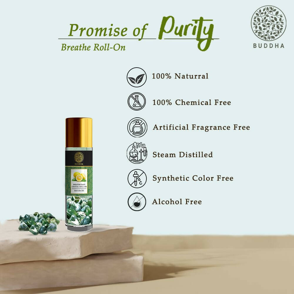 Buddha Natural Breathe Easy Crystal Roll On - Swadesiicart