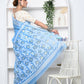 Very Much Indian Jamdhani Cotton Saree - Powder Blue | Swadesiicart