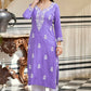 The52 Lavender Women's Gorgeous Chikankari work Pure Rayon Fabric Straight Kurta, Pant Set - Swadesiicart