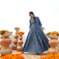 Aayaa Pure Ab Cotton Gown With Heavy Digital Print - Multi Color