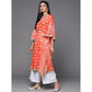 Ahalyaa Women's Traditional wear Kurta Set - Rust | Swadesiicart