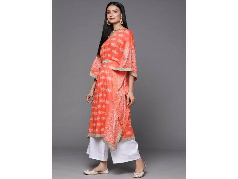 Ahalyaa Women's Traditional wear Kurta Set - Rust | Swadesiicart