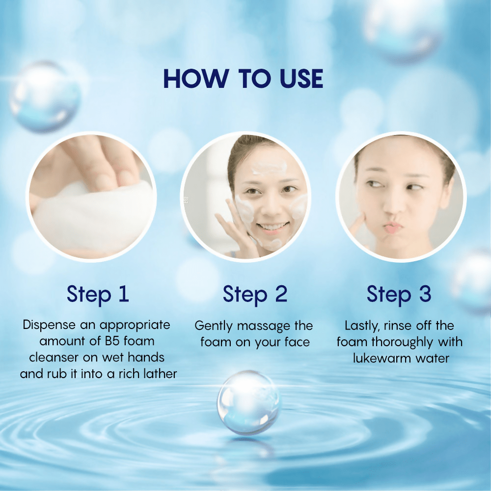 AHC Premium EX Hydra B5 Soothing Foam Face Cleanser - Korean skincare | Swadesiicart
