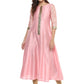 Ahalyaa Women's Pink Poly Silk Kurta | Swadesiicart