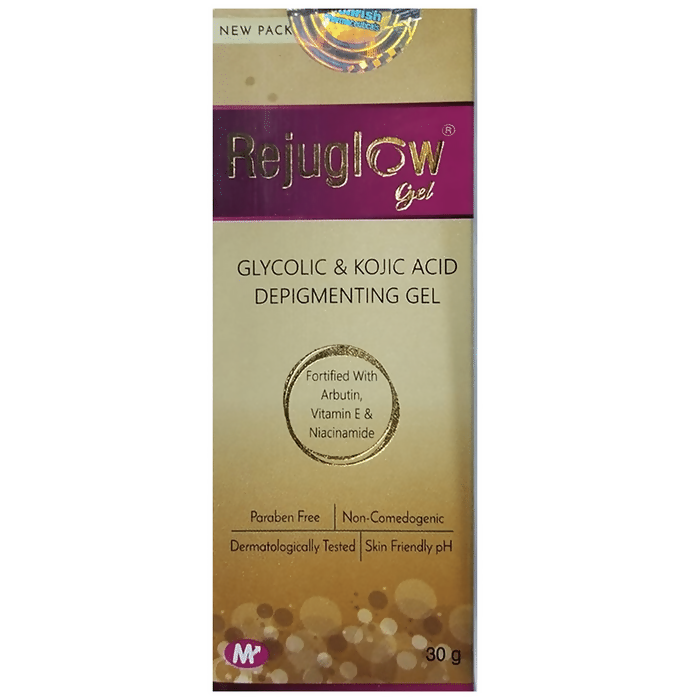 Rejuglow Gel with Glycolic Acid, Kojic Acid, Niacinamide & Vitamin E | Swadesiicart
