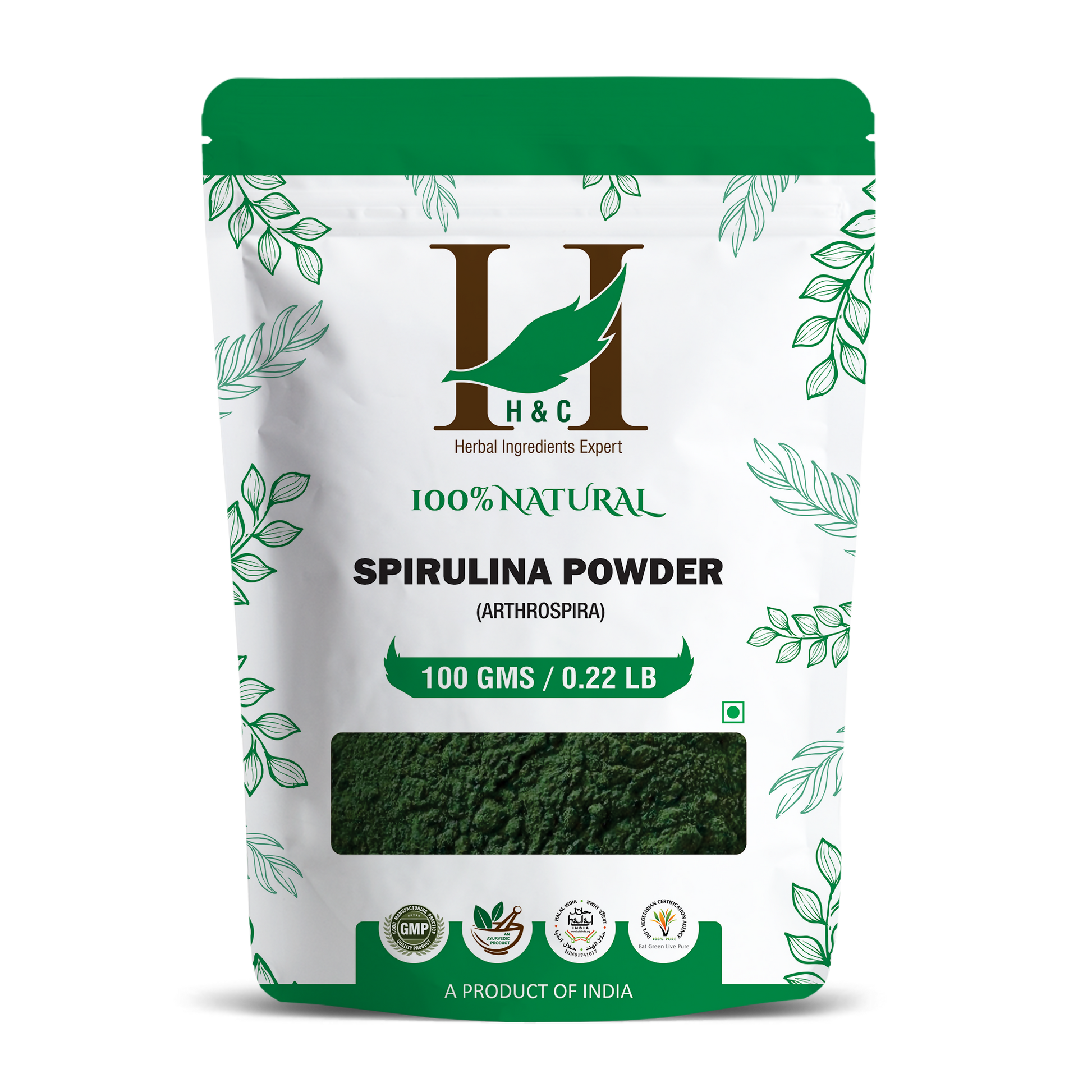 H&C Herbal Spirulina Powder - Just Jaivik