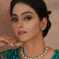 Dual Tone Kundan Neckpiece (silver) - Ruby Raang | Swadesiicart