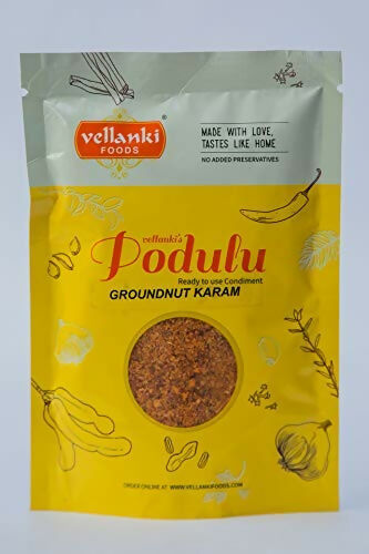 Vellanki Foods Powders 4 Pack Combo (Each 250 gm) - Nalla Karam, Idli Karam, Kobbari Karam, Palli Karam - Swadesiicart