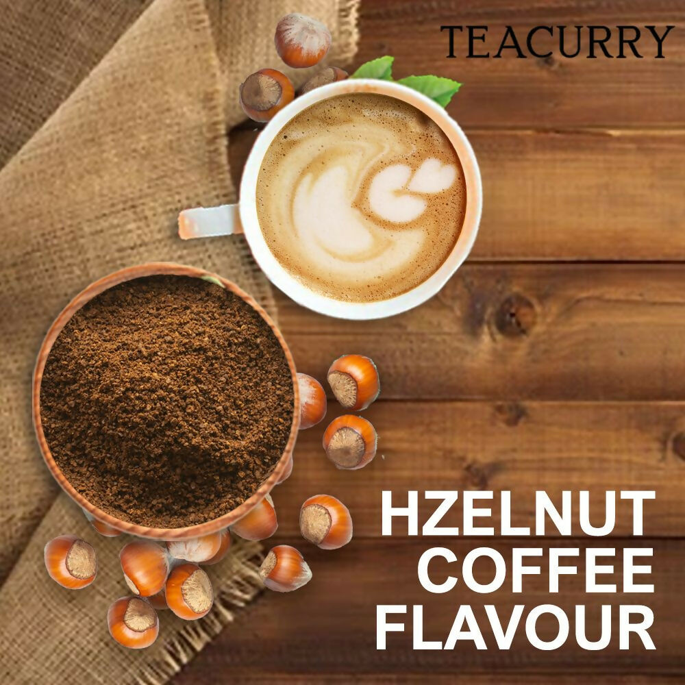 Teacurry Hazelnut Instant Coffee Powder - Arabica Freeze Dried Coffee for Instant Hot & Cold Coffee - Swadesiicart