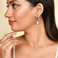 VOJ Women Sliver Triangle with Pearl Stainless Steel Stud Earrings - VOJ (Valley Of Jewellery)