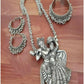 Mominos Fashion Johar Kamal Silver-Plated Brass Finish Radha Kishan Long Neckalce Combo Set For Women - Mominos Fashion