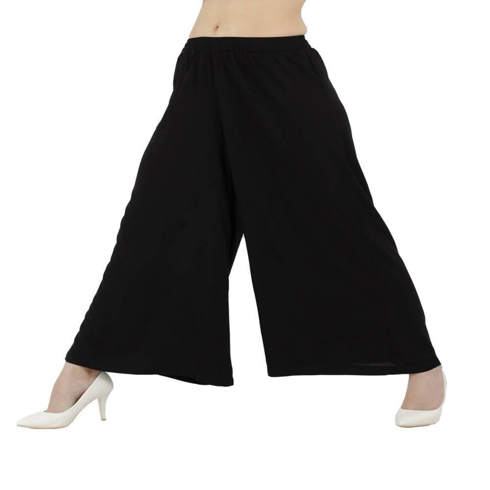 Lagi Women's Black Solid Palazzo (PLZ03A) | Swadesiicart