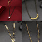 NVR Women's Set of 5 Gold-Polished Black Beaded Mangalsutra | Swadesiicart