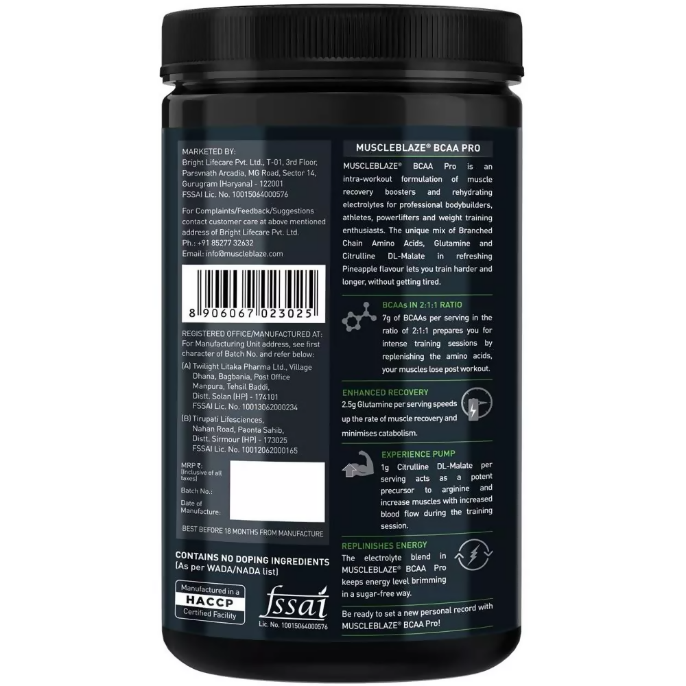 MuscleBlaze BCAA Pro Pineapple | Swadesiicart