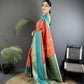 Joban Fashion Peach Banarasi Soft Silk Woven Saree | Swadesiicart