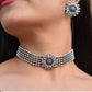 Mominos Fashion Silver color Necklace with Kundan work Mangalsutra - Swadesiicart