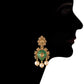 Gold-Polished Green Meenakari Choker Set Glided With Pearls For Women/Girls - Wahe Jewels - Swadesiicart