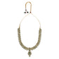 Gold-Polished Traditional Green Meenakari Handcrafted Kundan Necklace With Dangle Earrings & Maang Tikka Jewellery Set For Women/Girls - Wahe Jewels - Swadesiicart