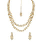 Gold-Polished Traditional Kundan Necklace Jewellery Set with Earrings & Maang Tikka for Women - Wahe Jewels - Swadesiicart