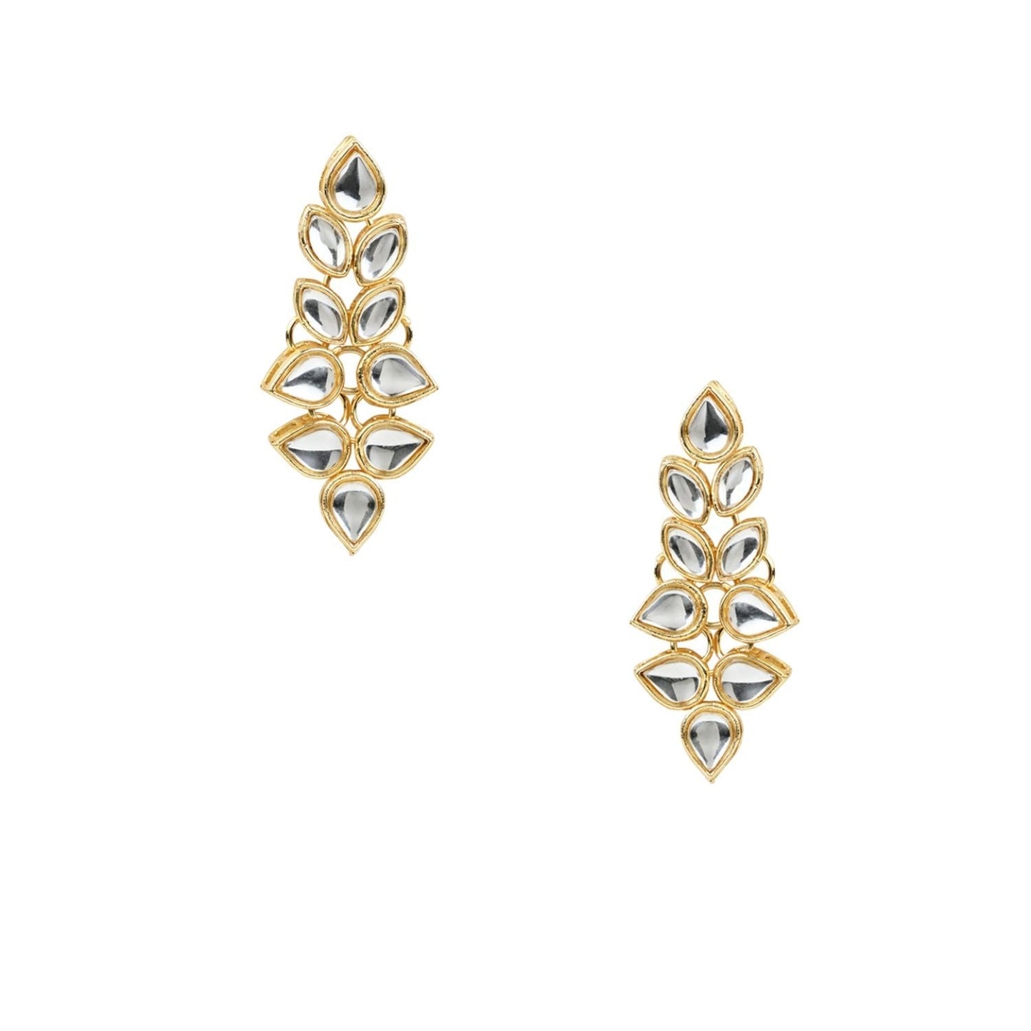 Gold-Polished Traditional Kundan Necklace Jewellery Set with Earrings & Maang Tikka for Women - Wahe Jewels - Swadesiicart