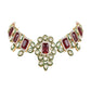 Gold-Polished Traditional Kundan & Stone Studded Choker Necklace Jewellery with Earrings & Maang Tikka Set for Women - Wahe Jewels - Swadesiicart
