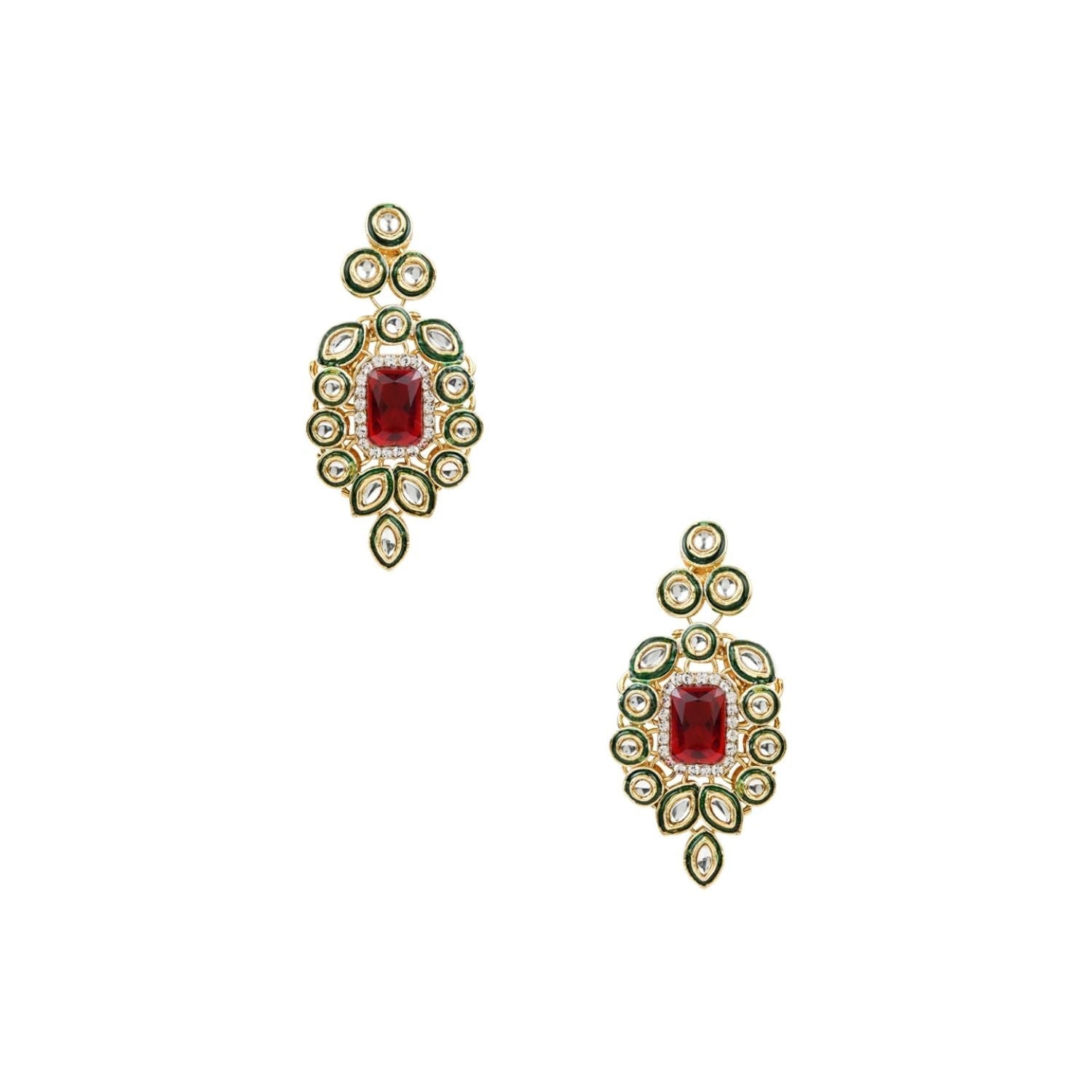 Gold-Polished Traditional Kundan & Stone Studded Choker Necklace Jewellery with Earrings & Maang Tikka Set for Women - Wahe Jewels - Swadesiicart