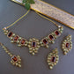Gold-Polished Traditional Kundan & Stone Studded Choker Necklace Jewellery with Earrings & Maang Tikka Set for Women - Wahe Jewels - Swadesiicart