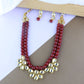 Gold-Polished Traditional Kundan & Pearls Necklace Jewellery Set with Earrings for Women And Girls - Wahe Jewels - Swadesiicart