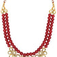 Gold-Polished Traditional Kundan & Pearls Necklace Jewellery Set with Earrings for Women And Girls - Wahe Jewels - Swadesiicart