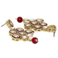 Gold-Polished Traditional Stunning Maroon Meenakari Kundan Studded Pearl Necklace Jewellery Set with Earrings For Women and Girls - Wahe Jewels - Swadesiicart