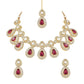 Gold-Polished Traditional Kundan & Stone Studded Choker Necklace Jewellery Set with Earrings & Maang Tikka for Women And Girls - Wahe Jewels - Swadesiicart