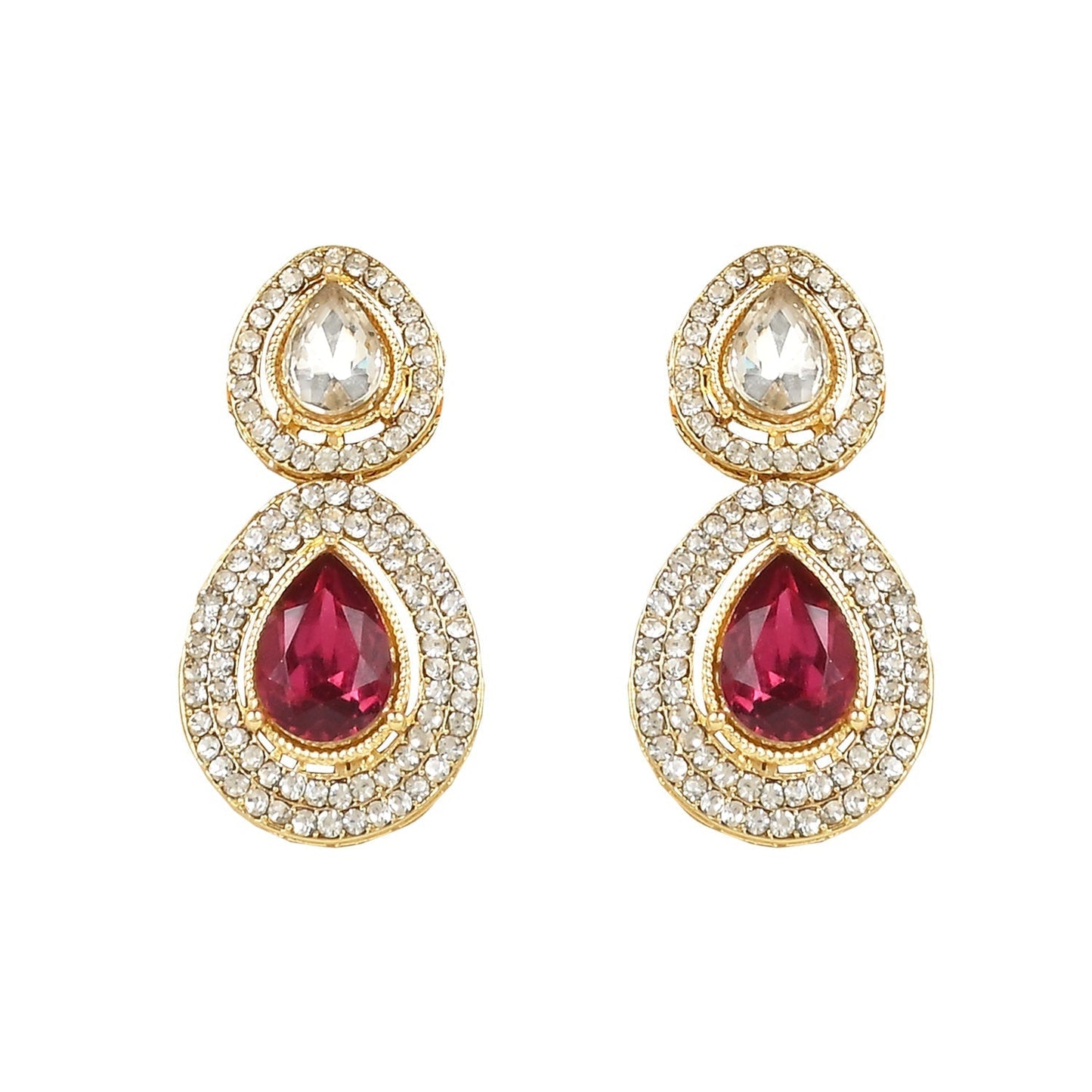 Gold-Polished Traditional Kundan & Stone Studded Choker Necklace Jewellery Set with Earrings & Maang Tikka for Women And Girls - Wahe Jewels - Swadesiicart