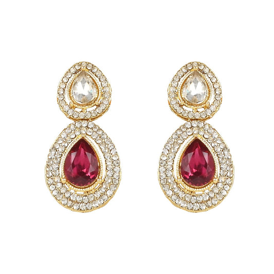 Gold-Polished Traditional Kundan & Stone Studded Choker Necklace Jewellery Set with Earrings & Maang Tikka for Women And Girls - Wahe Jewels - Swadesiicart