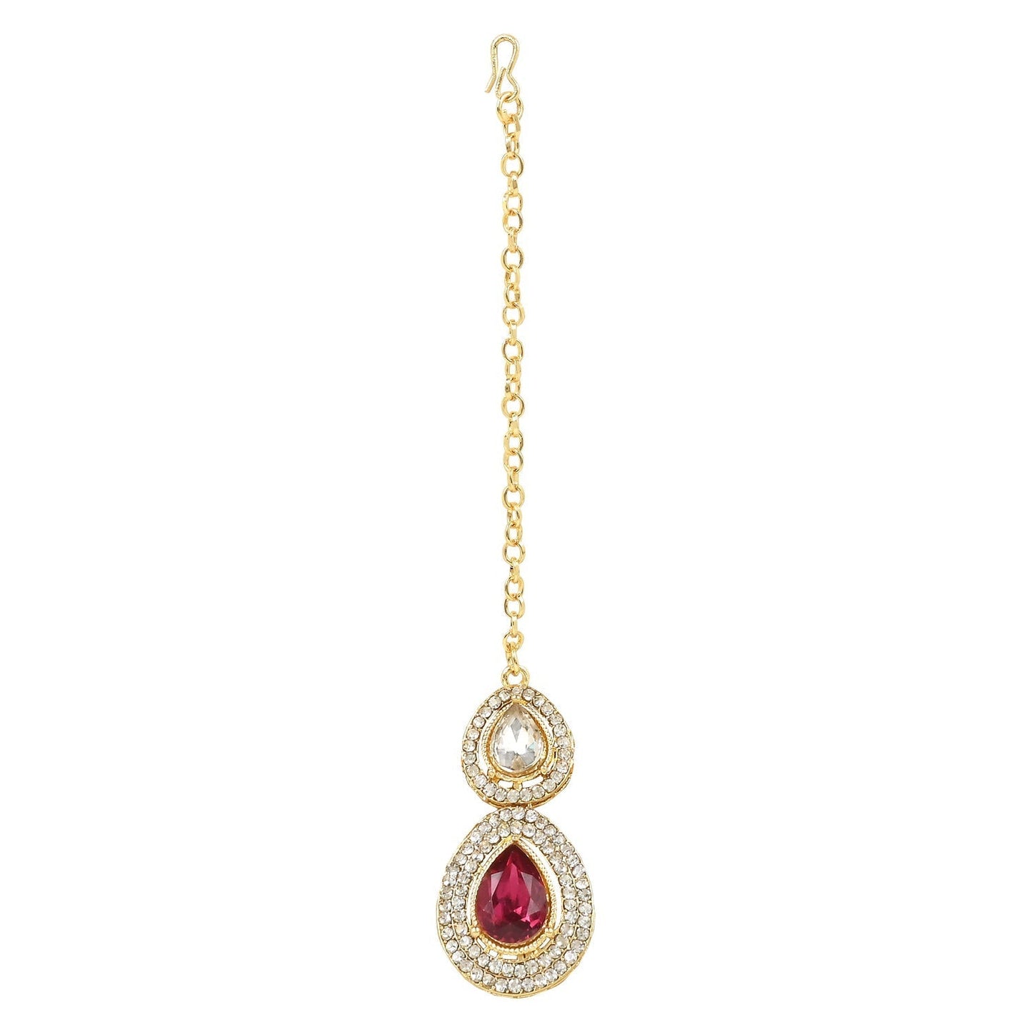 Gold-Polished Traditional Kundan & Stone Studded Choker Necklace Jewellery Set with Earrings & Maang Tikka for Women And Girls - Wahe Jewels - Swadesiicart