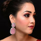 Smart Dangler With Rhino Stone Border Beige Earrings For Women and Girls By House of Ree - Swadesiicart