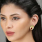 Joban Fashion Women Miny Size Red Stone Matte Gold Earrings | Swadesiicart