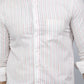 Miravan Men's White Spread Collar Striped Print Casual Shirt | Swadesiicart