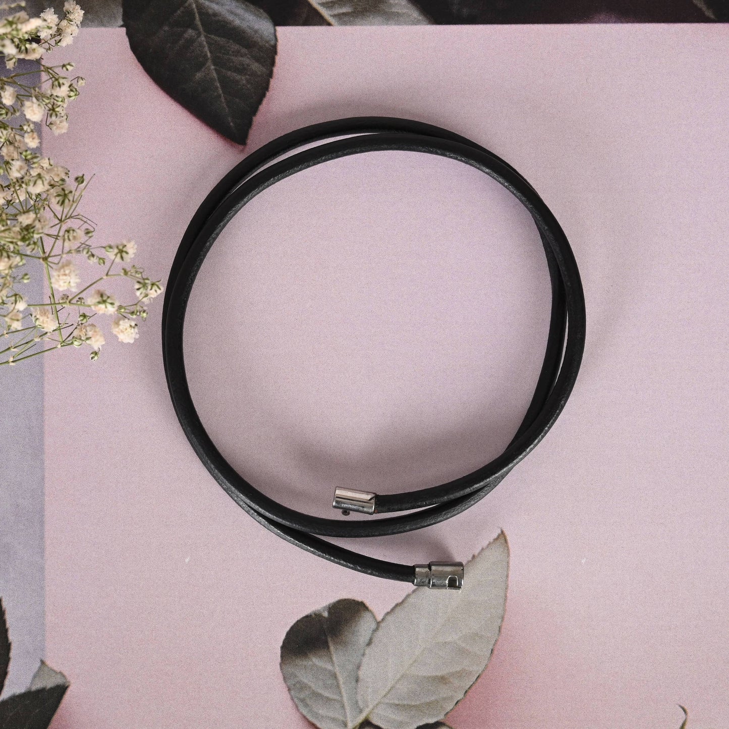 NVR Men Black Wraparound Bracelet - Swadesiicart