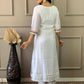 Partywear Designer Chanderi With Cotton Lining White Stitched Suit With Dupatta - Tanisha | Swadesiicart