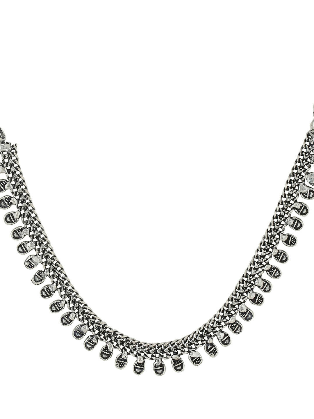 NVR Women Silver-Plated Oxidised Necklace | Swadesiicart