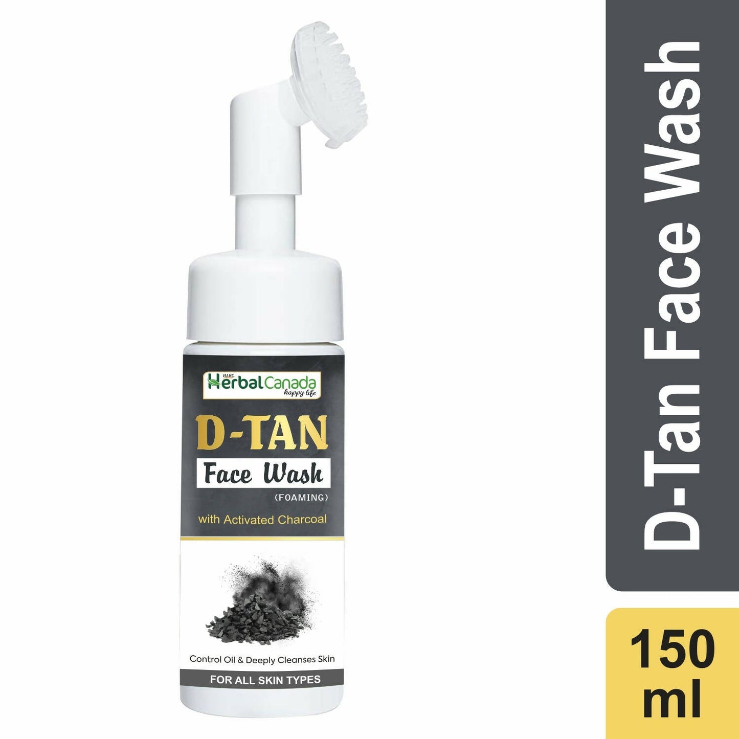 Herbal Canada D-Tan Foam Face Wash with Built in Face Brush | Swadesiicart