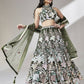 House of Panchhi Olive Net Sequinse Work Lehenga & Blouse with Dupatta | Swadesiicart