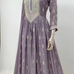 Lorenvalley Fashion Lavender Chinon Embroidery With Sequince Work Gown Stitched | Swadesiicart